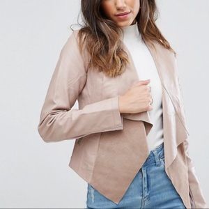 Bar III Faux Leather Waterfall Jacket